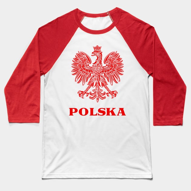 Vintage Style Poland/Polish Eagle Flag Baseball T-Shirt by DankFutura